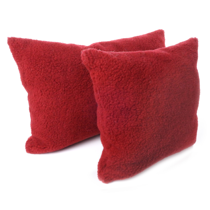 Schafwoll-Kissen Wollflor rot